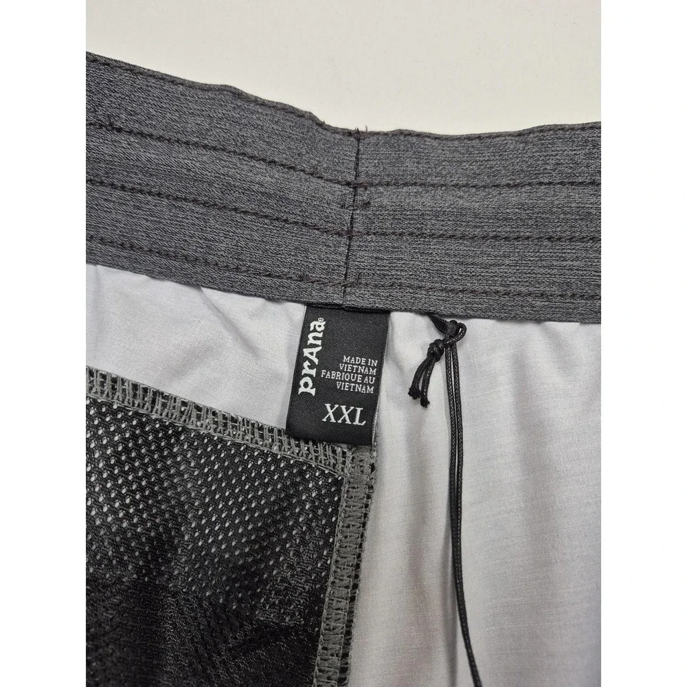 PrAna Slope Short Mens 2XL Gray 7 Inseam Ashy Kai Stripe Athletic Running Gym